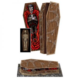 3-D COFFIN WITH A VAMPIRE & MUMMY INSIDE!
