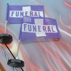 PURPLE MAGNETIC FUNERAL FLAGS
