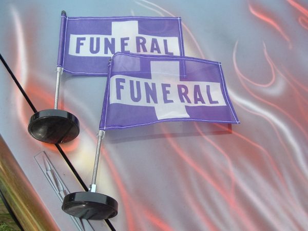 PURPLE MAGNETIC FUNERAL FLAGS
