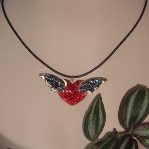 HUGE WINGED HEART NECKLACE